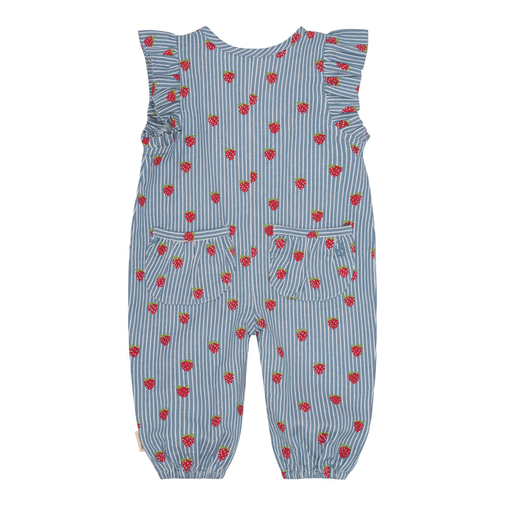 Milkboy Blue Stripe/Strawberry Baby Frill Samfestingur