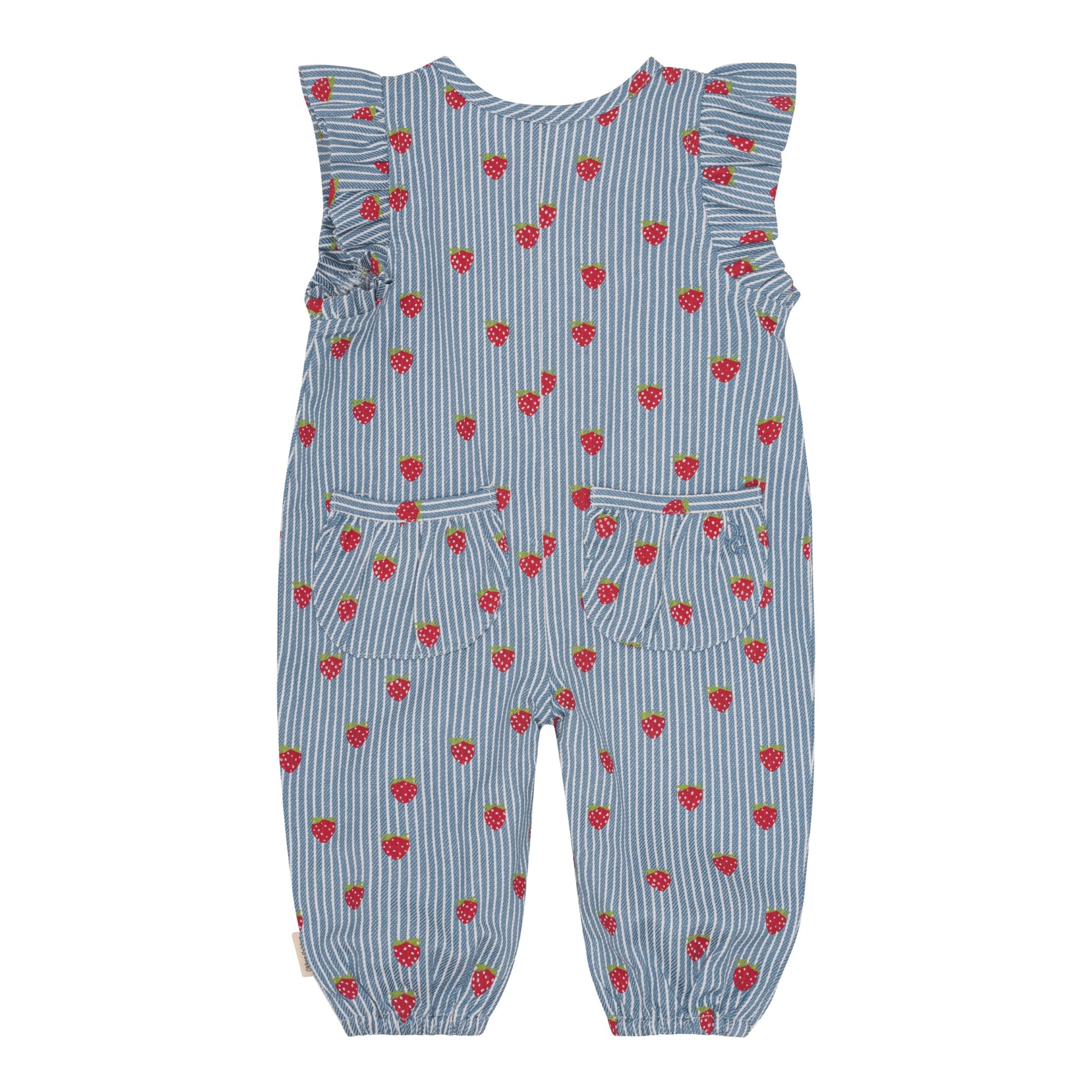 Milkboy Blue Stripe/Strawberry Baby Frill Samfestingur