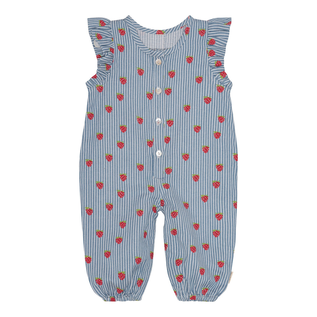 Milkboy Blue Stripe/Strawberry Baby Frill Samfestingur
