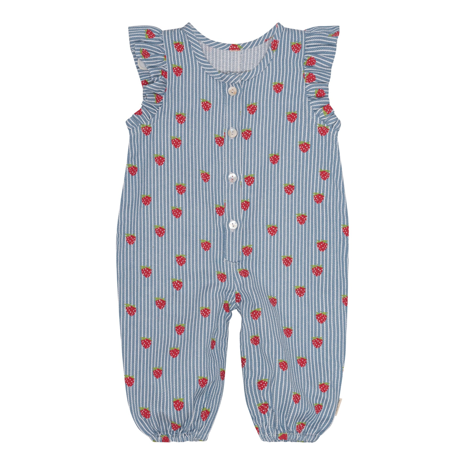 Milkboy Blue Stripe/Strawberry Baby Frill Samfestingur