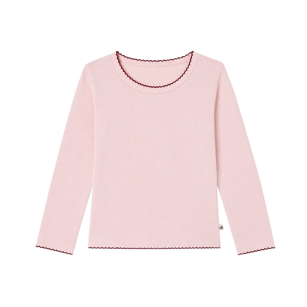 Pointelle síðerma bolur - blush