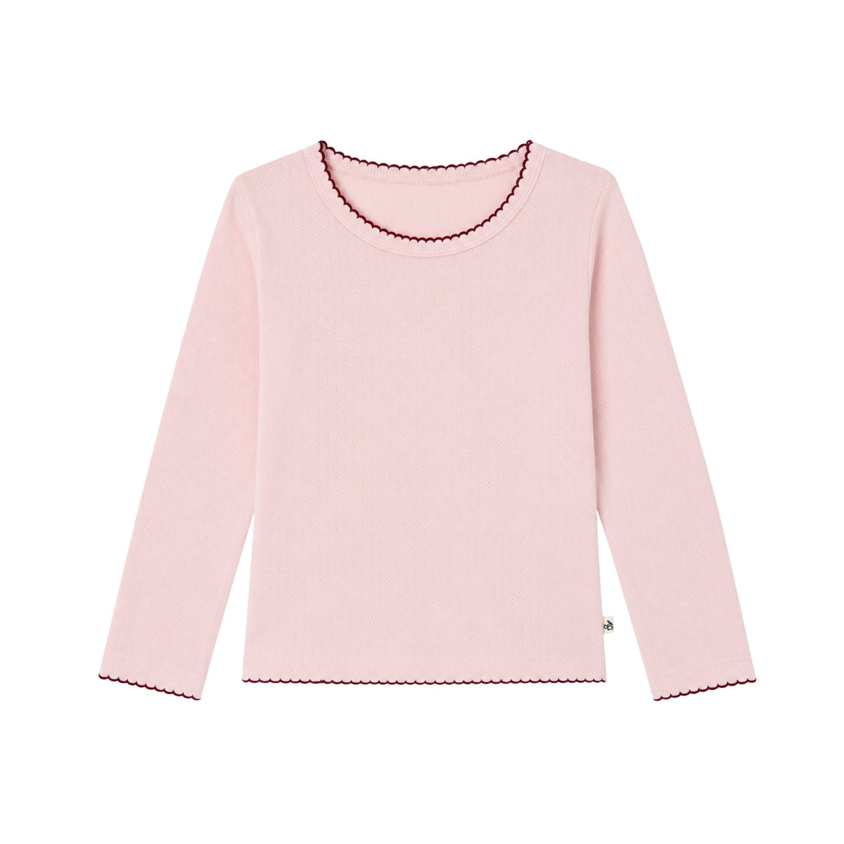 Pointelle síðerma bolur - blush
