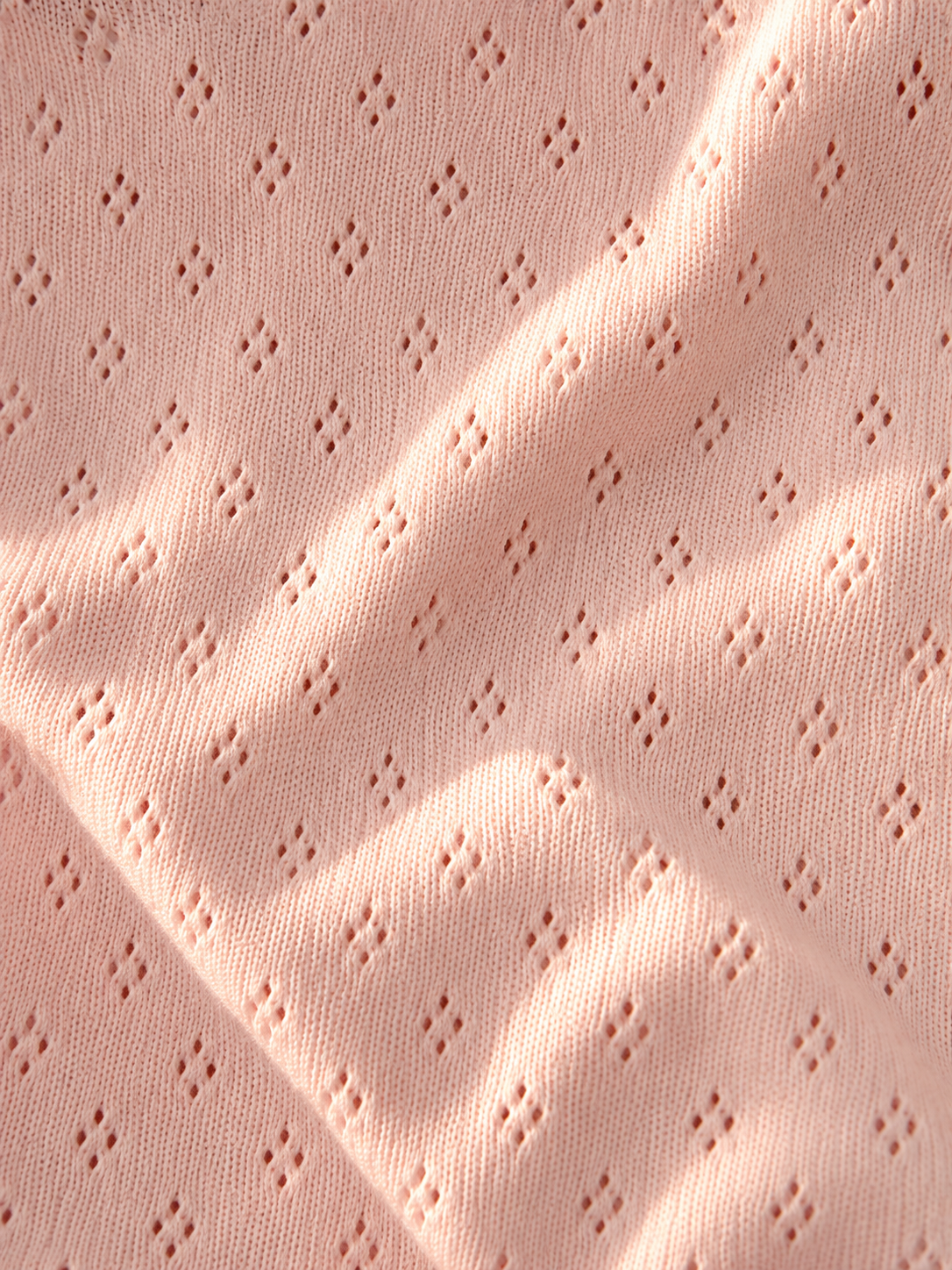 Pointelle síðerma bolur - blush