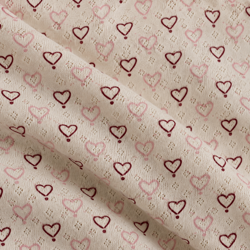 Pointelle samfella - multi love hearts