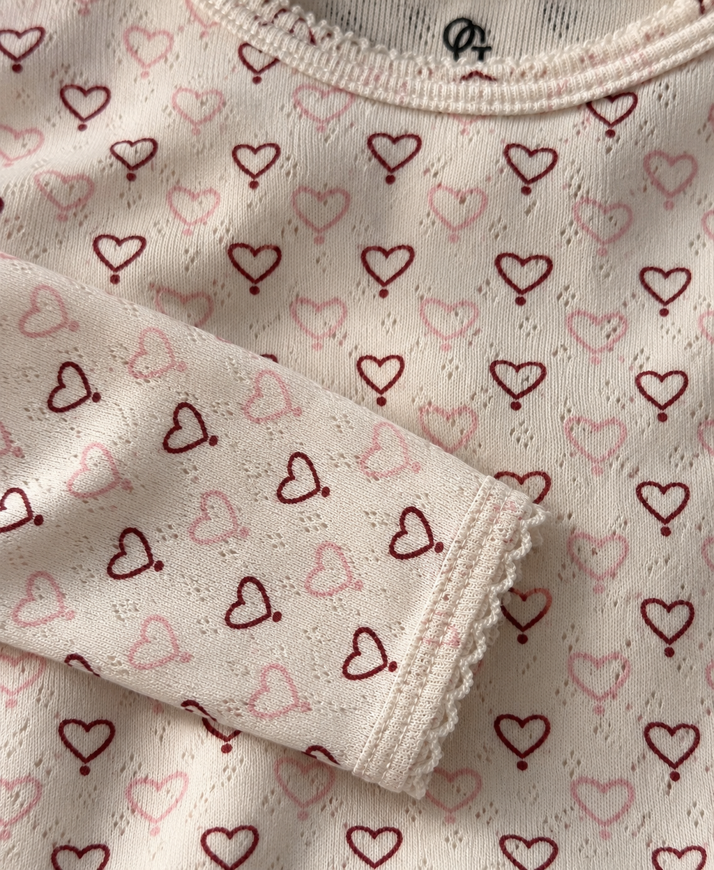 Pointelle samfella - multi love hearts