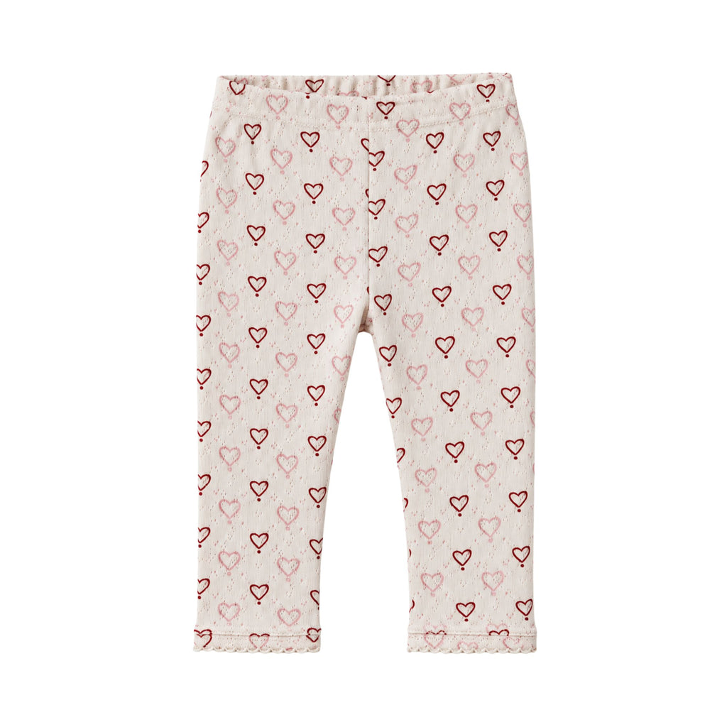 Pointelle leggings - multi love hearts