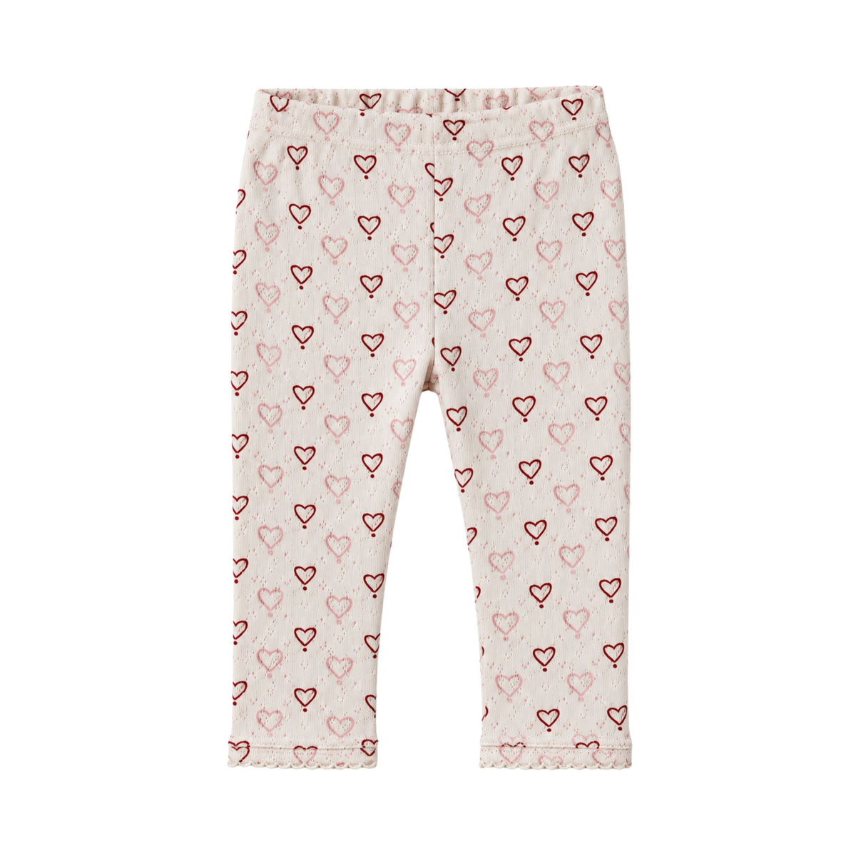 Pointelle leggings - multi love hearts