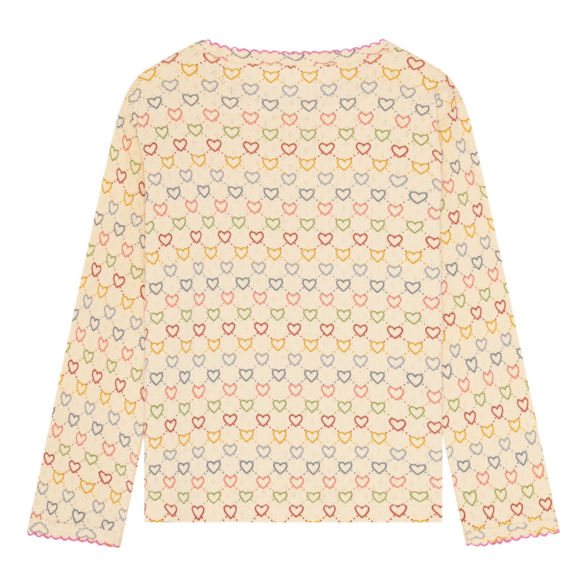 Pointelle hearts mini LS T-shirt