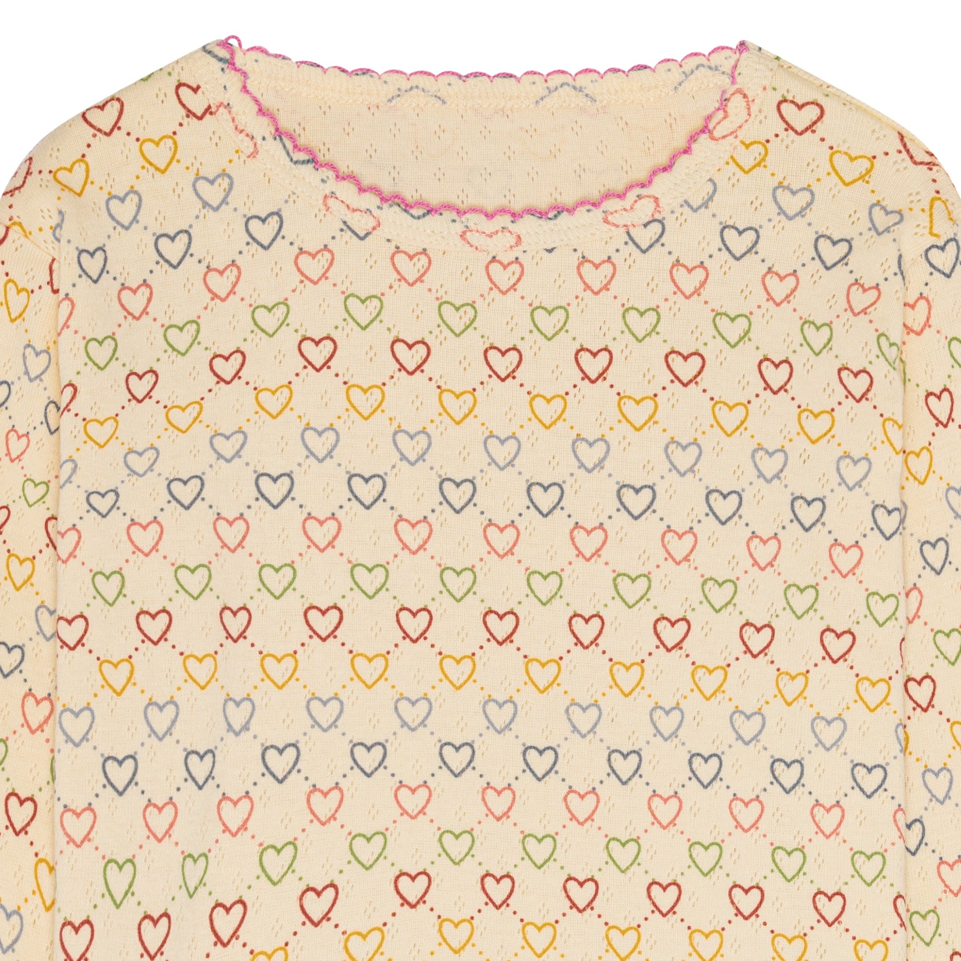Pointelle hearts mini LS T-shirt