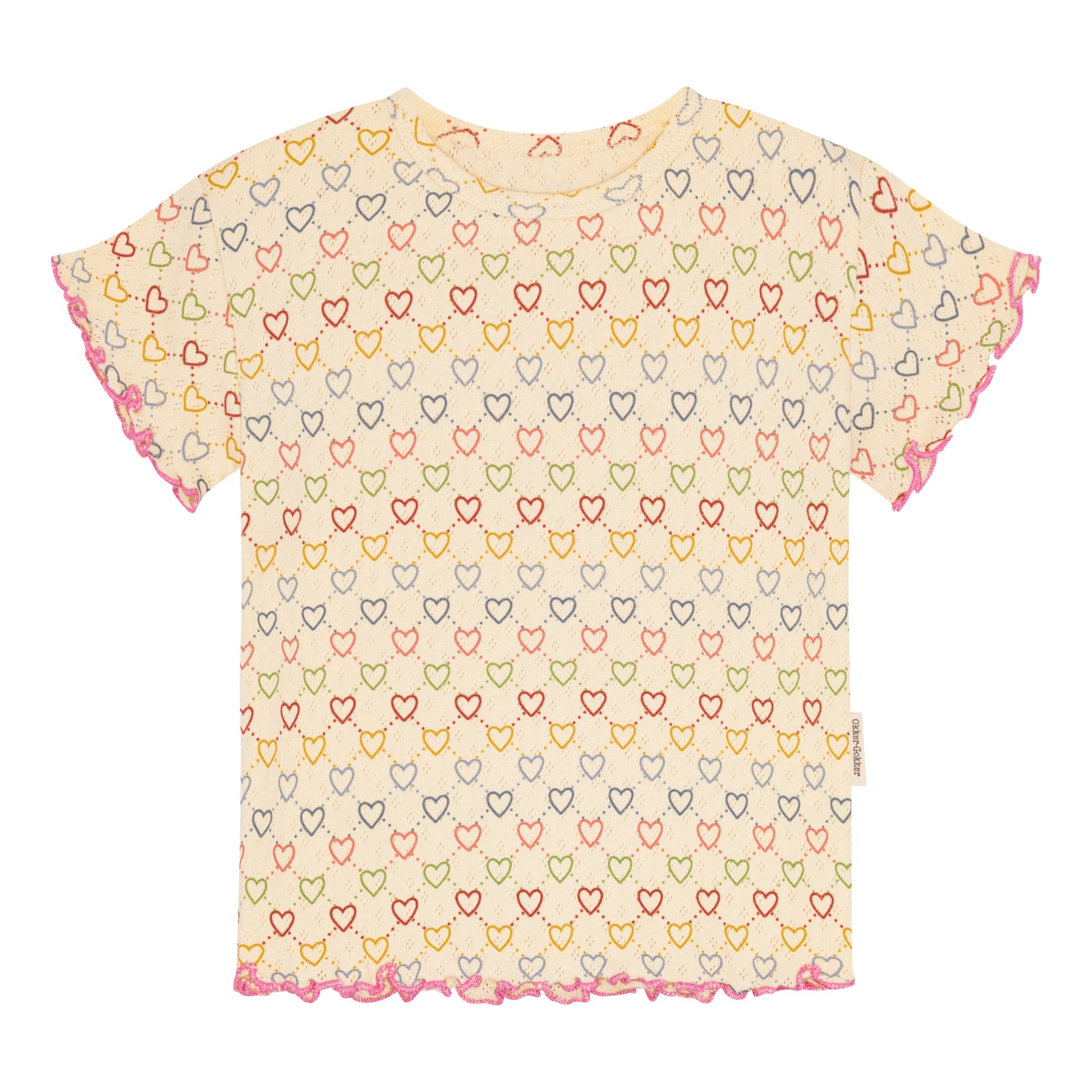Pointelle hearts mini SS T-shirt