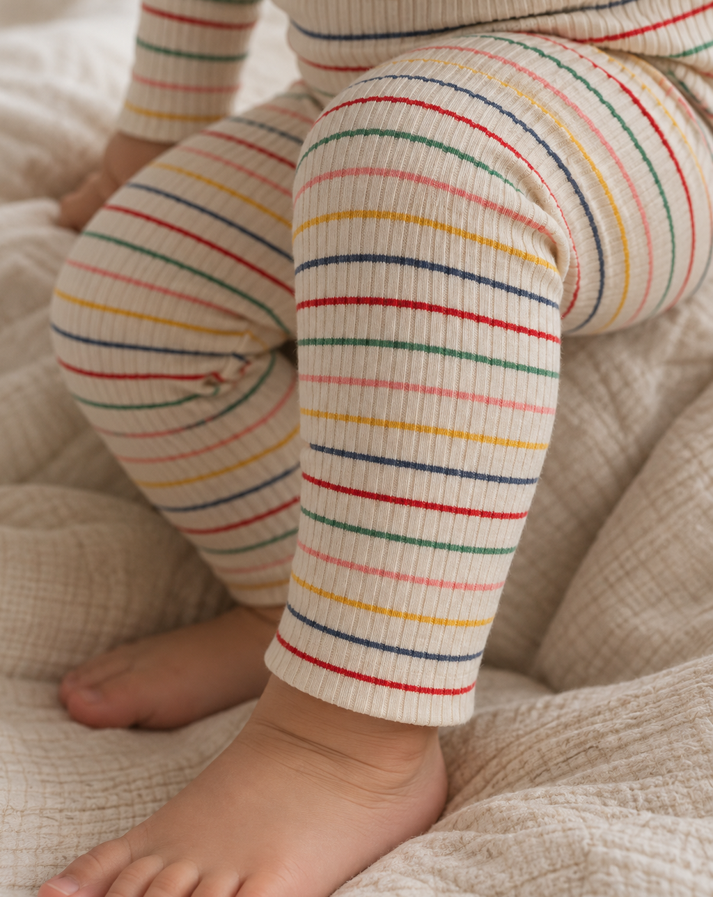 Rib leggings - rainbow stripes