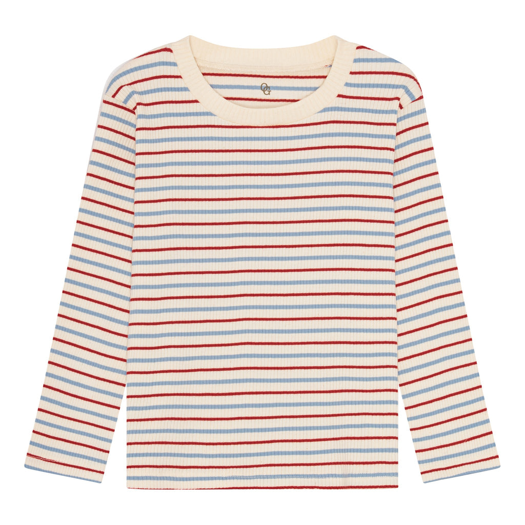 Rib Seaside Mini Stripe LS T-shirts