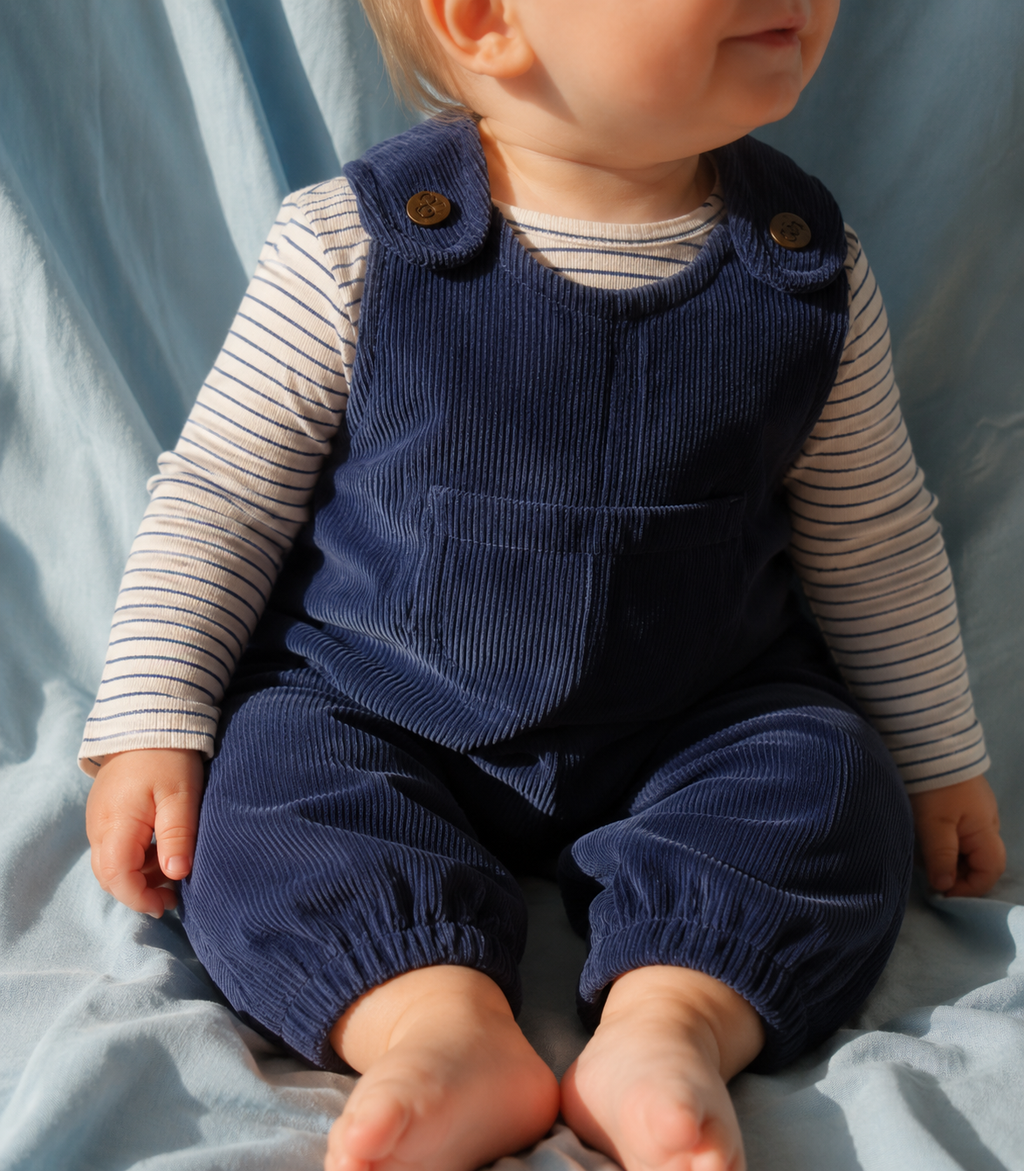 Rib body samfella - navy stripes