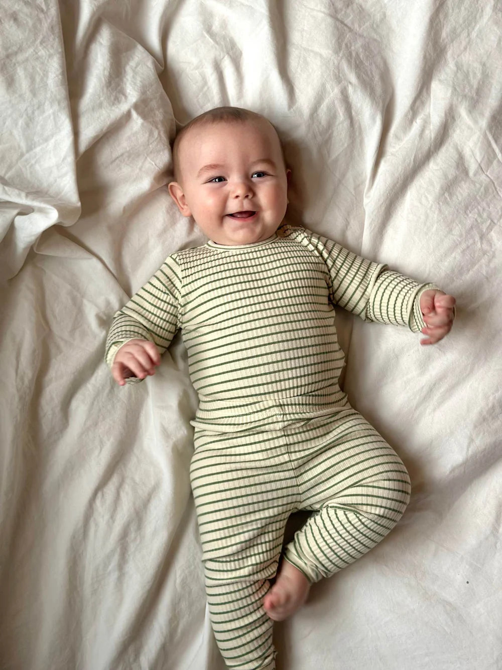 Röndóttar leggings - grænar