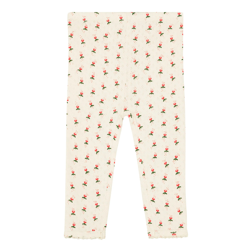 Pointelle leggings fluffy bell red