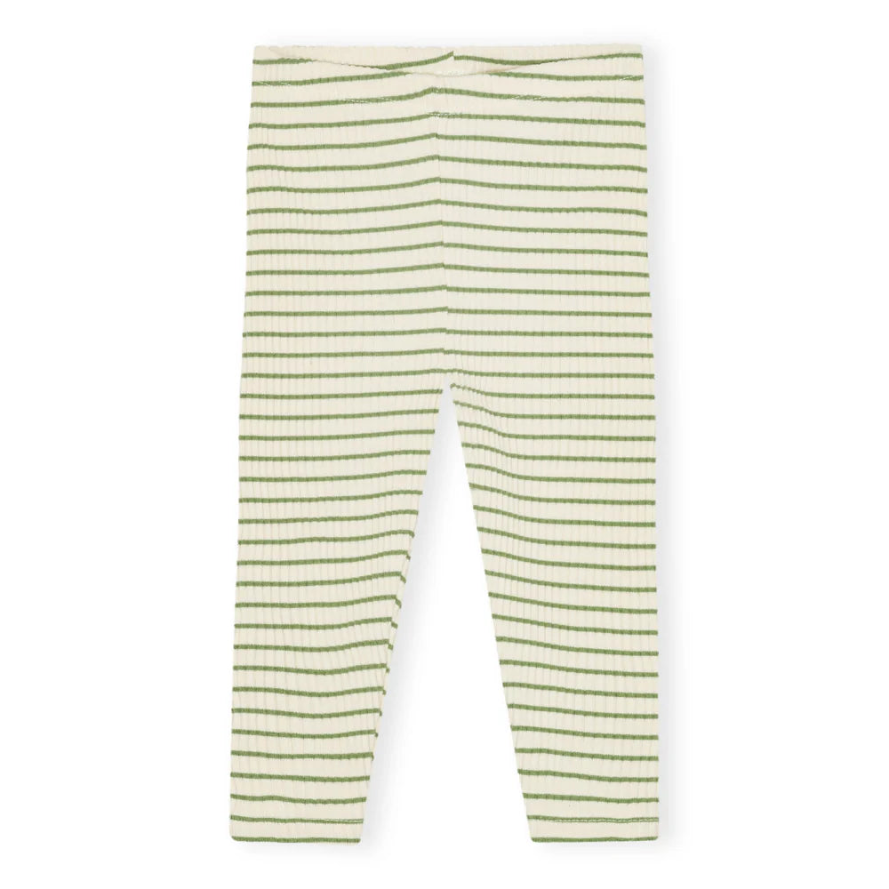 Röndóttar leggings - grænar